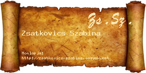 Zsatkovics Szabina névjegykártya