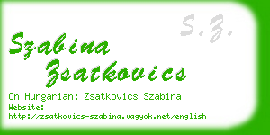 szabina zsatkovics business card
